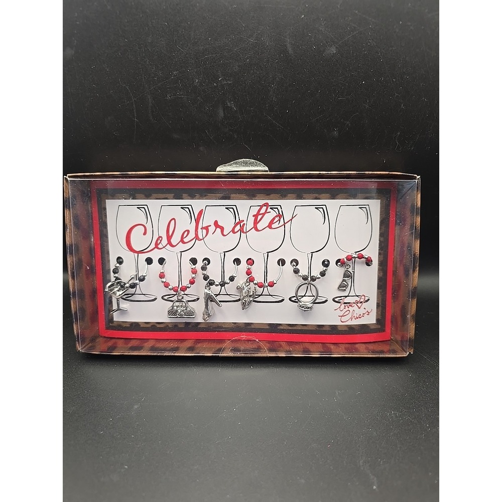 Chico's Wine Charms Red. Black And Silver